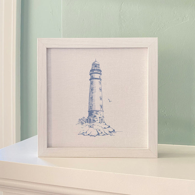 Sketched Lighthouse (Round) - Framed Sign