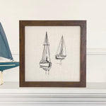 Sketched Sailboats - Framed Sign
