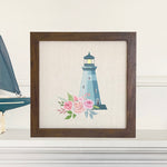 Floral Lighthouse - Framed Sign