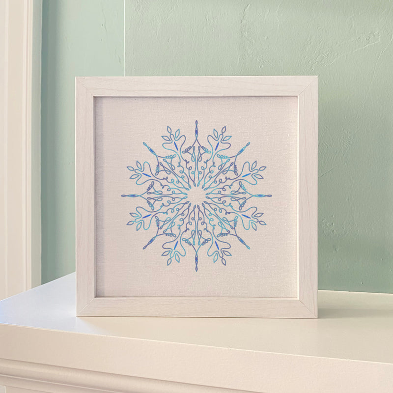 Gradient Snowflake - Framed Sign