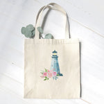 Floral Lighthouse - Canvas Tote Bag