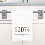 Zip Code w/ City and State - Cotton Tea Towel