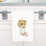 Sunflowers and Seashells - Cotton Tea Towel