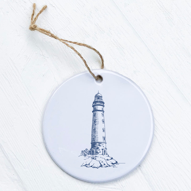 Sketched Lighthouse (Round) - Ornament