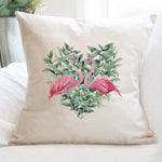 Flamingo Heart - Square Canvas Pillow