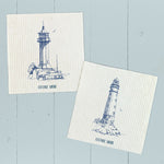 Sketched Lighthouses 2pk - Swedish Dish Cloth
