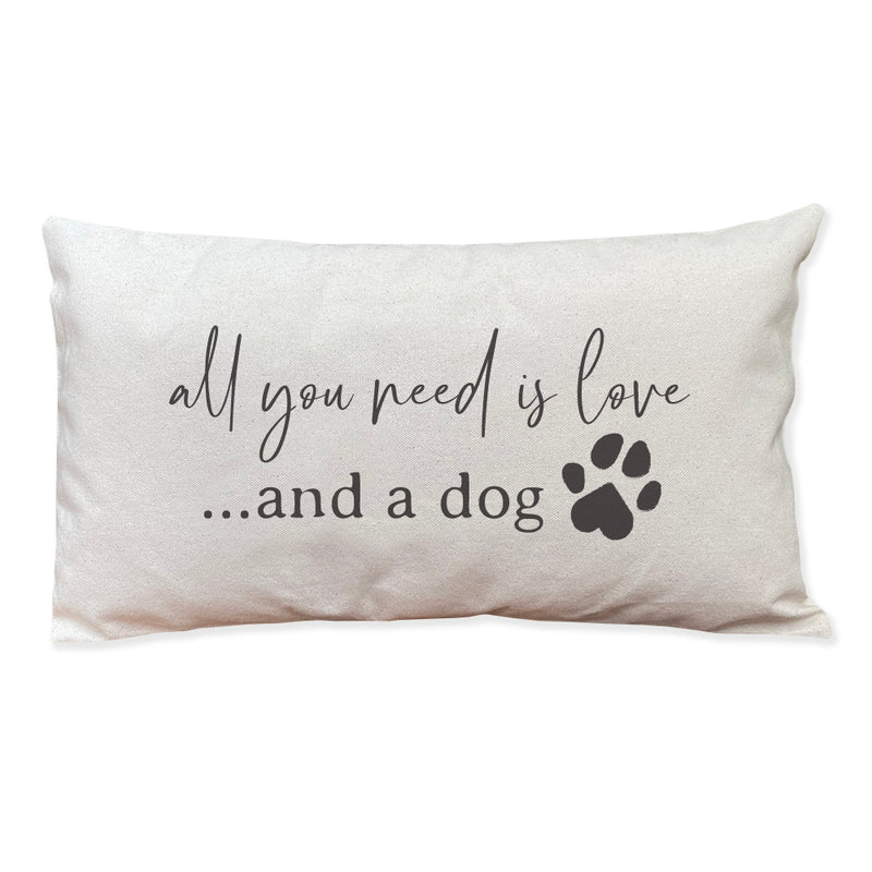 All You Need is Love and a Dog - Rectangular Canvas Pillow