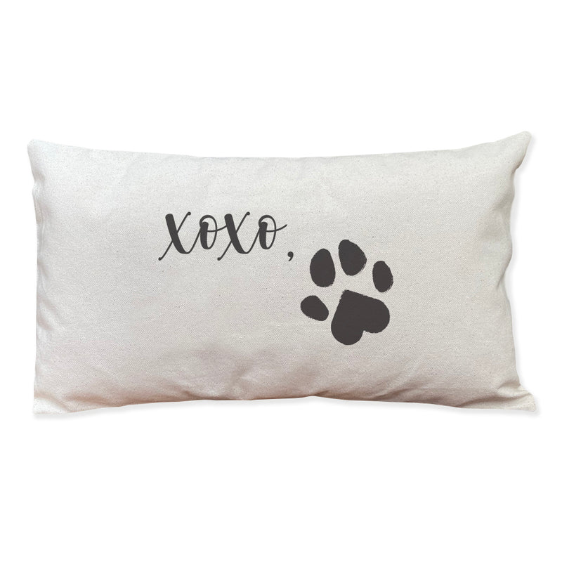 XOXO Heart Paw - Rectangular Canvas Pillow