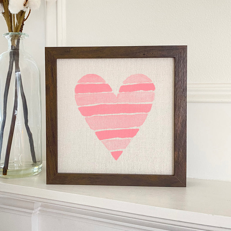 Striped Heart - Framed Sign