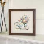 Watercolor Floral Bike - Framed Sign