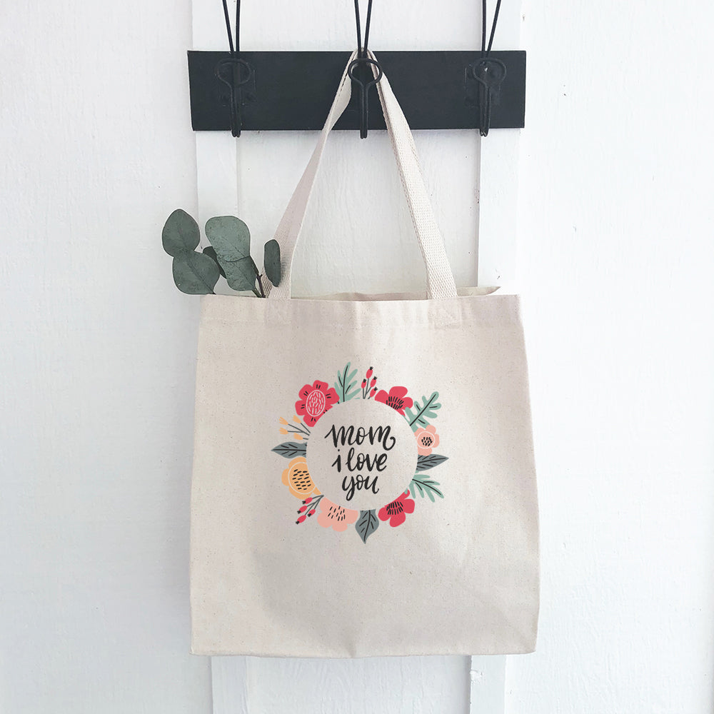 mothers day bag, heart you mommy canvas value or heavyweight tote bag