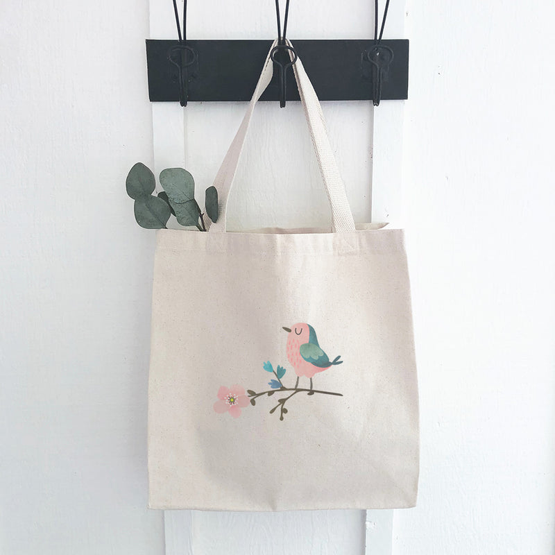 Bird on Cherry Blossom - Canvas Tote Bag