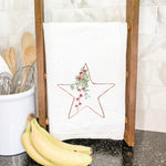 Christmas Star with Berries - Cotton Tea Towel