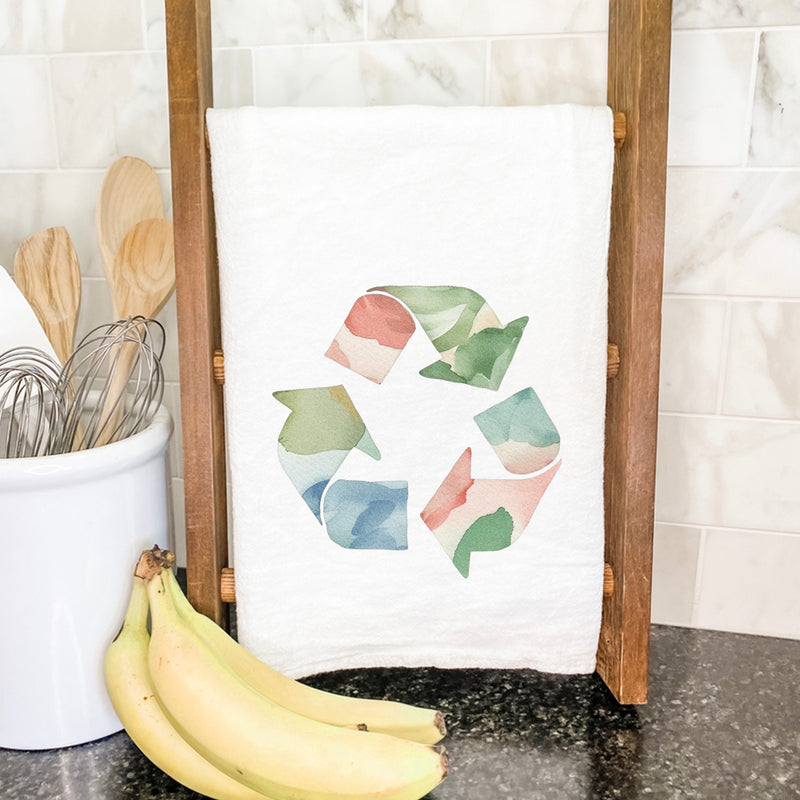 Watercolor Recycling - Cotton Tea Towel