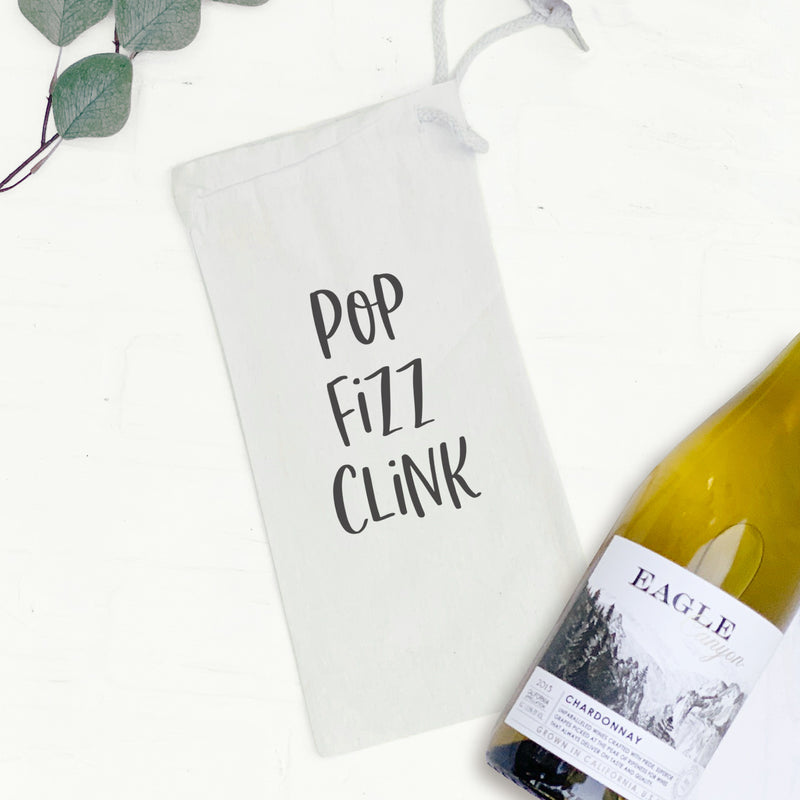 Pop Fizz Clink - Canvas Wine Bag