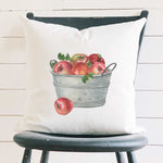 Bucket of Red Apples - Square Canvas Pillow