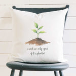 Seedling Quote - Square Canvas Pillow