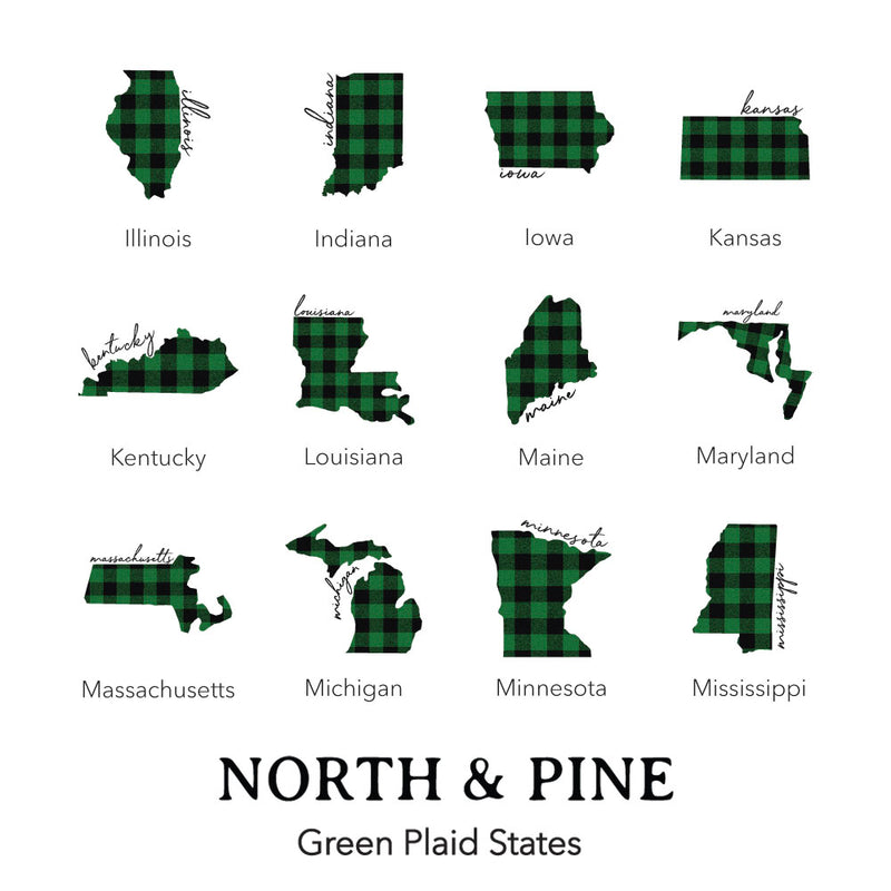 Green Plaid State - Canvas Tote Bag