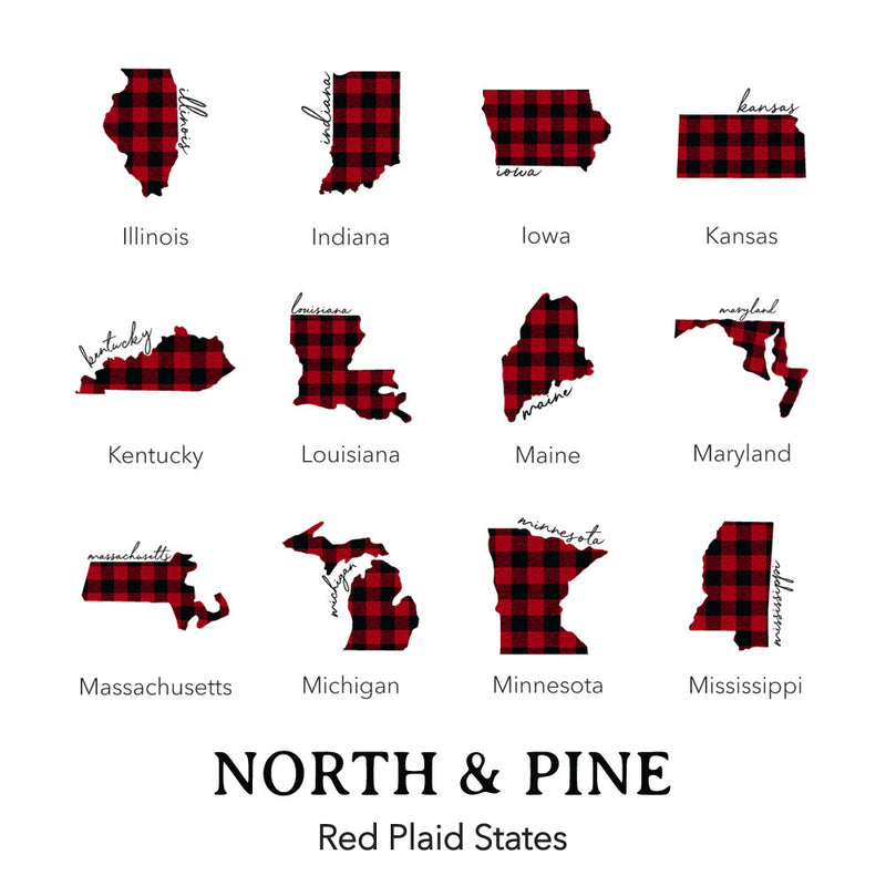 Red Plaid State - Ornament