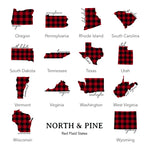 Red Plaid State - Canvas Tote Bag