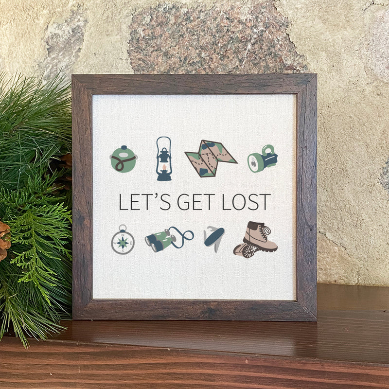 Let's Get Lost - Framed Sign