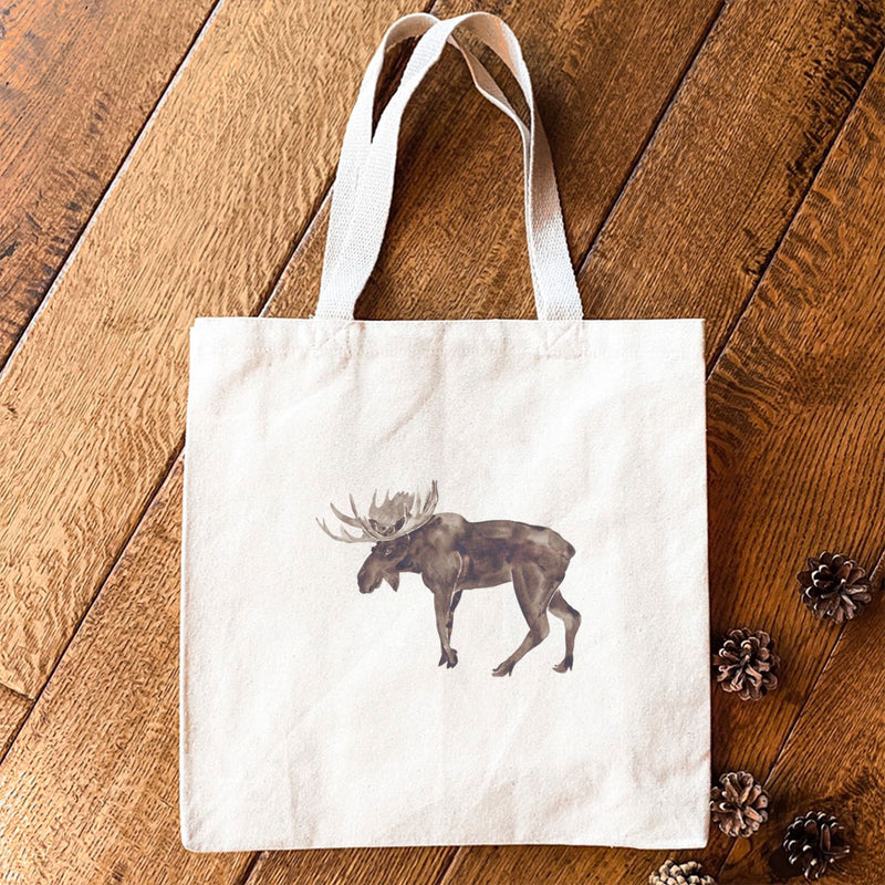 Watercolor Moose - Canvas Tote Bag