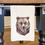 Watercolor Bear Head - Cotton Tea Towel