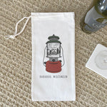 Get Lost Lantern w/ City, State - Canvas Wine Bag