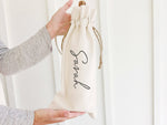 Script Name - Personalized Canvas Wine Bag