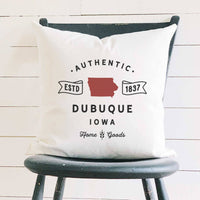 Authentic Home Goods City/State- Square Canvas Pillow