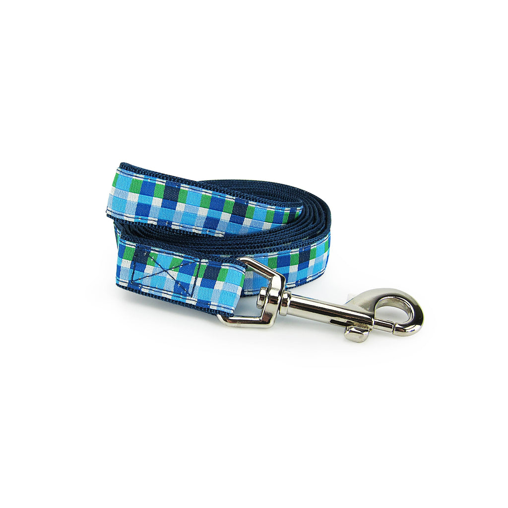 Summer Plaid (Blue) - Dog Leash