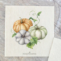 Pumpkins and Leaves, Robin on Acorn 2 pk - Swedish Dish Cloth