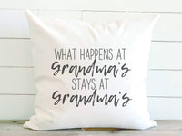 What Happens at Grandma's - Square Canvas Pillow