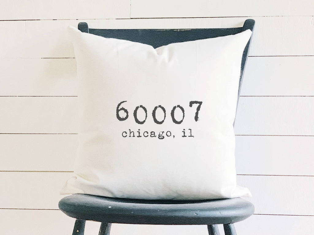Zip Code - Custom Square Canvas Pillow