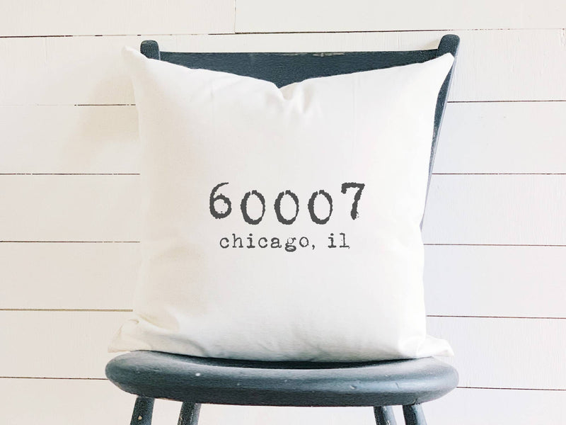 Customizable Zip Code - Square Canvas Pillow