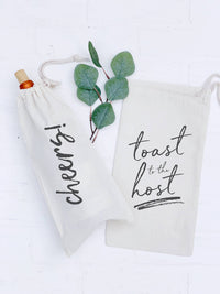 Toast to the Host - Canvas Wine Bag