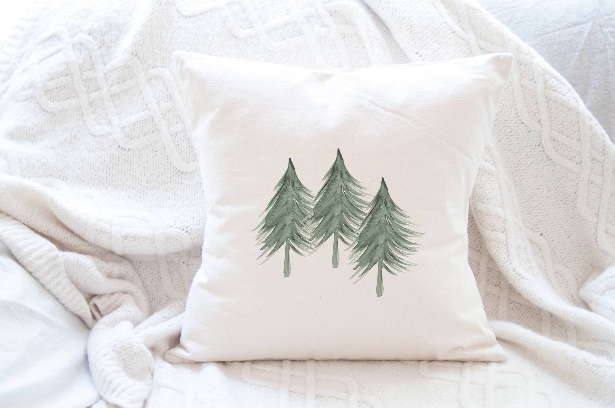 Three Trees - Customizable Square Canvas Pillow