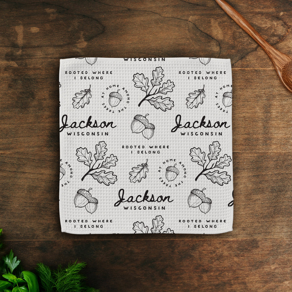 At Home Amoung Trees - Custom Waffle Weave Washcloth