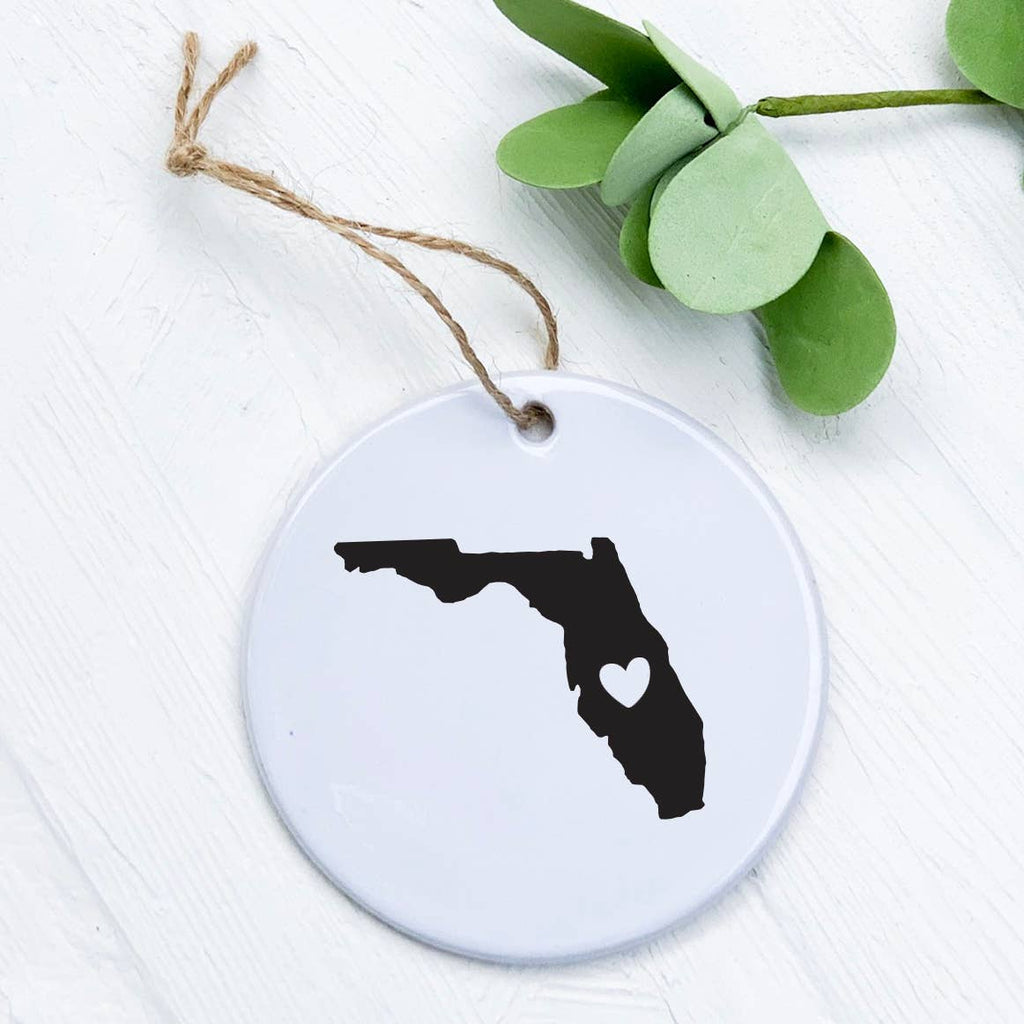 State w/ Heart - Custom Ornament