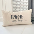 Home Sweet Home (with State) - Custom Rectangular Canvas Pillow