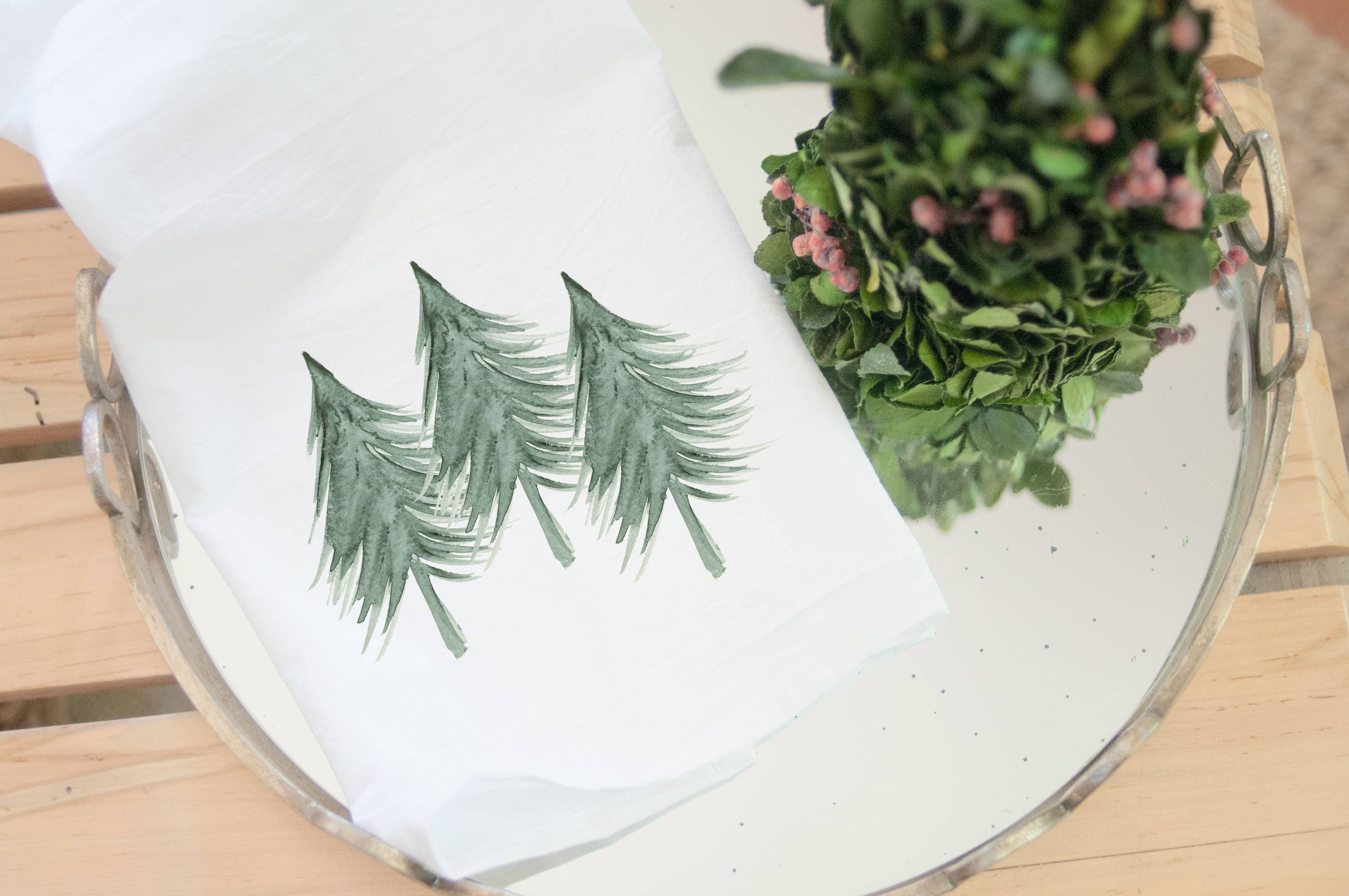 Three Trees - Customizable Cotton Tea Towel