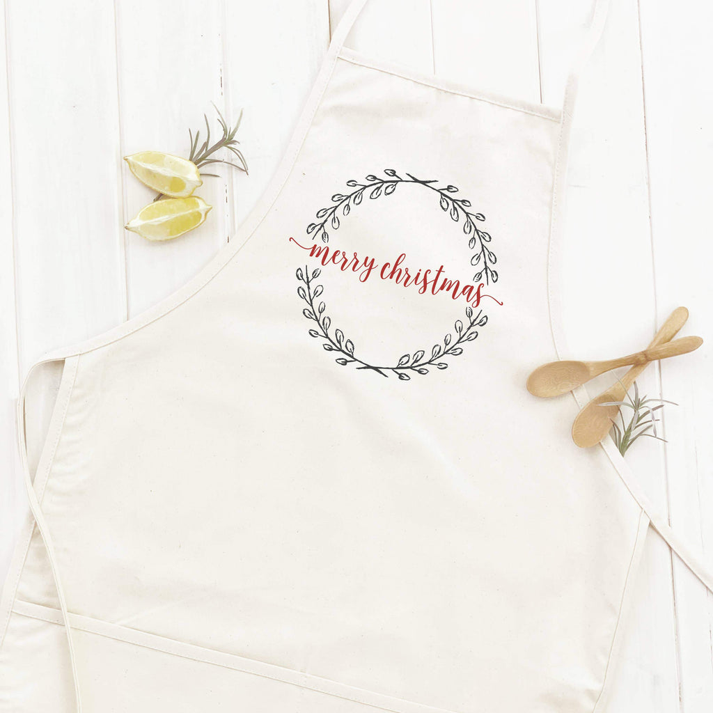 Merry Christmas Wreath - Women's Apron