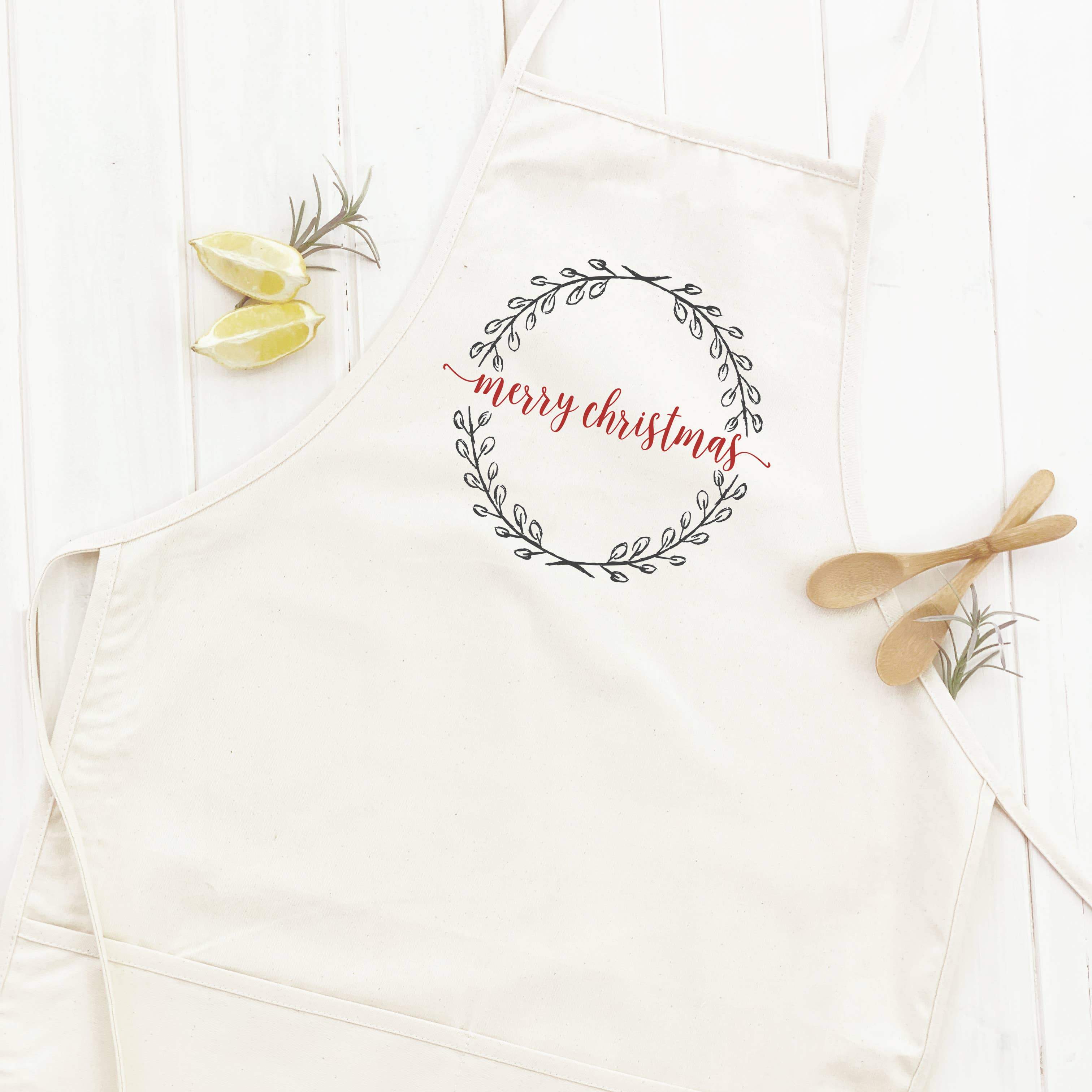 Merry Christmas Wreath - Women's Apron