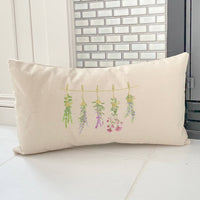 Herbs on a Line - Rectangular Canvas Pillow