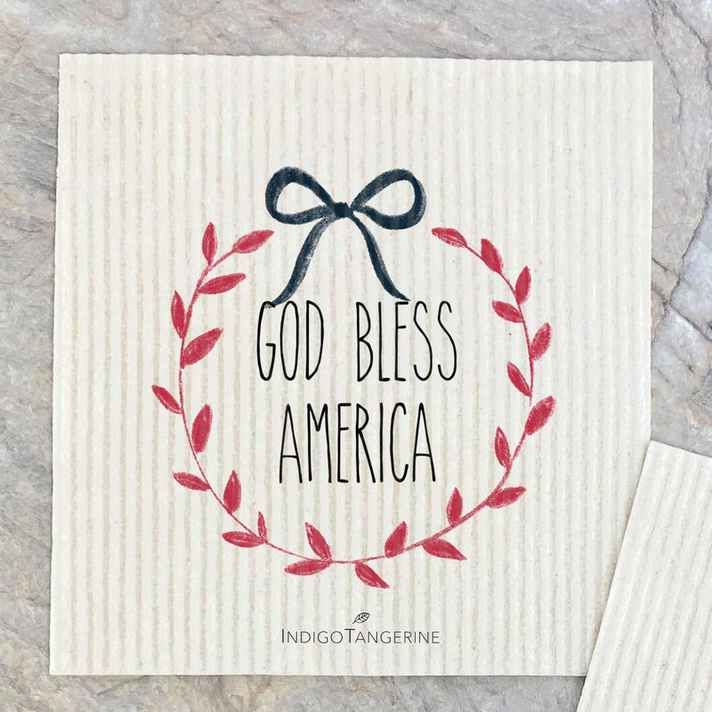 God Bless America Wreath, Pickup - Swedish Dish Cloth