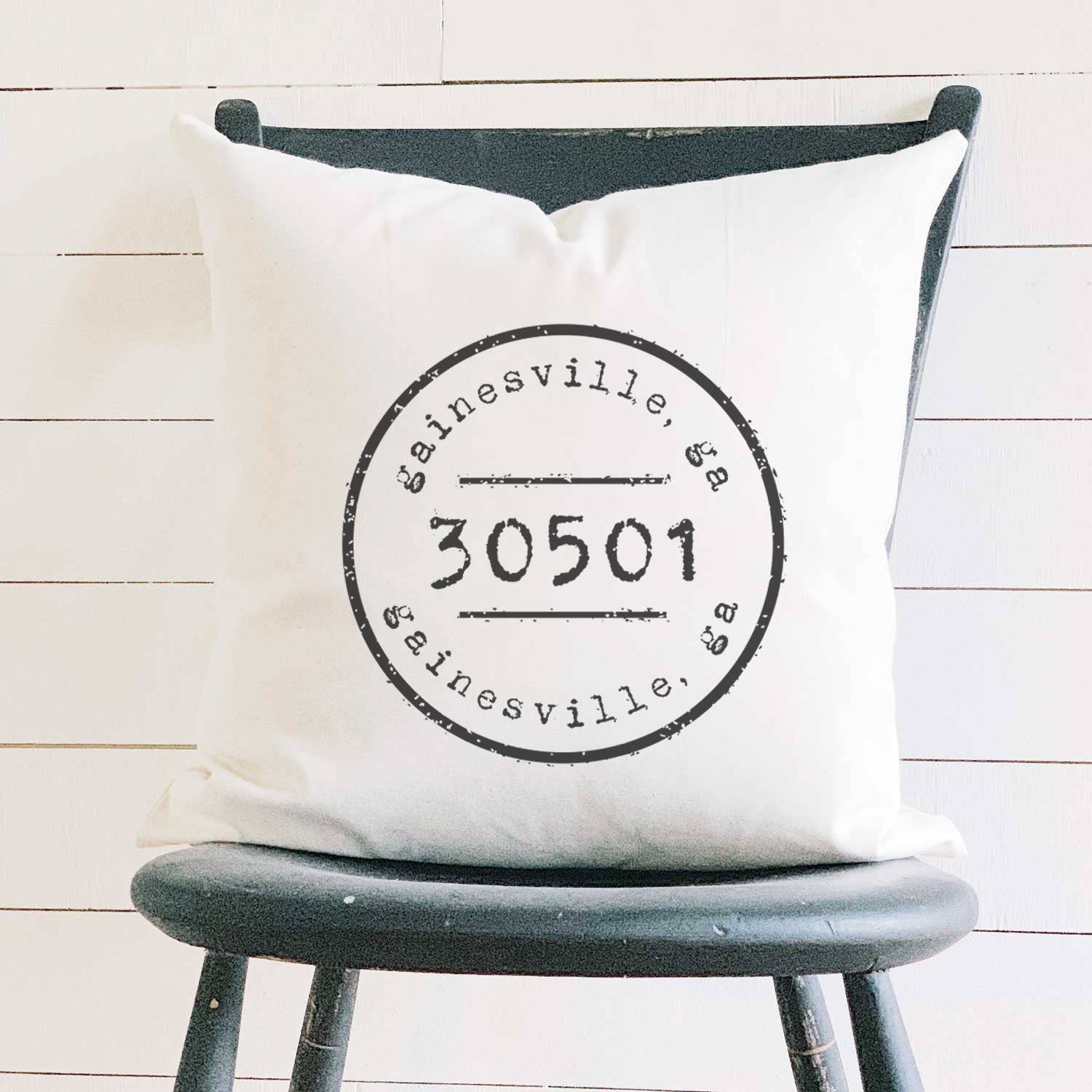 Postmark Stamp - Custom Square Canvas Pillow