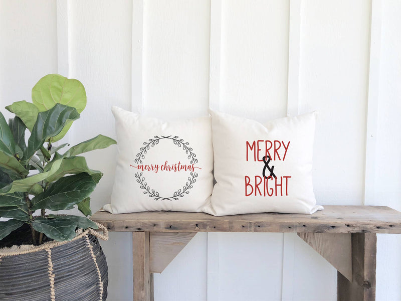 Merry & Bright - Square Canvas Pillow