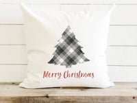 Plaid Christmas Tree - Square Canvas Pillow