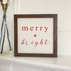 Merry + Bright Script - Framed Sign