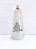 We Wish You a Merry Christmas - Canvas Wine Bag